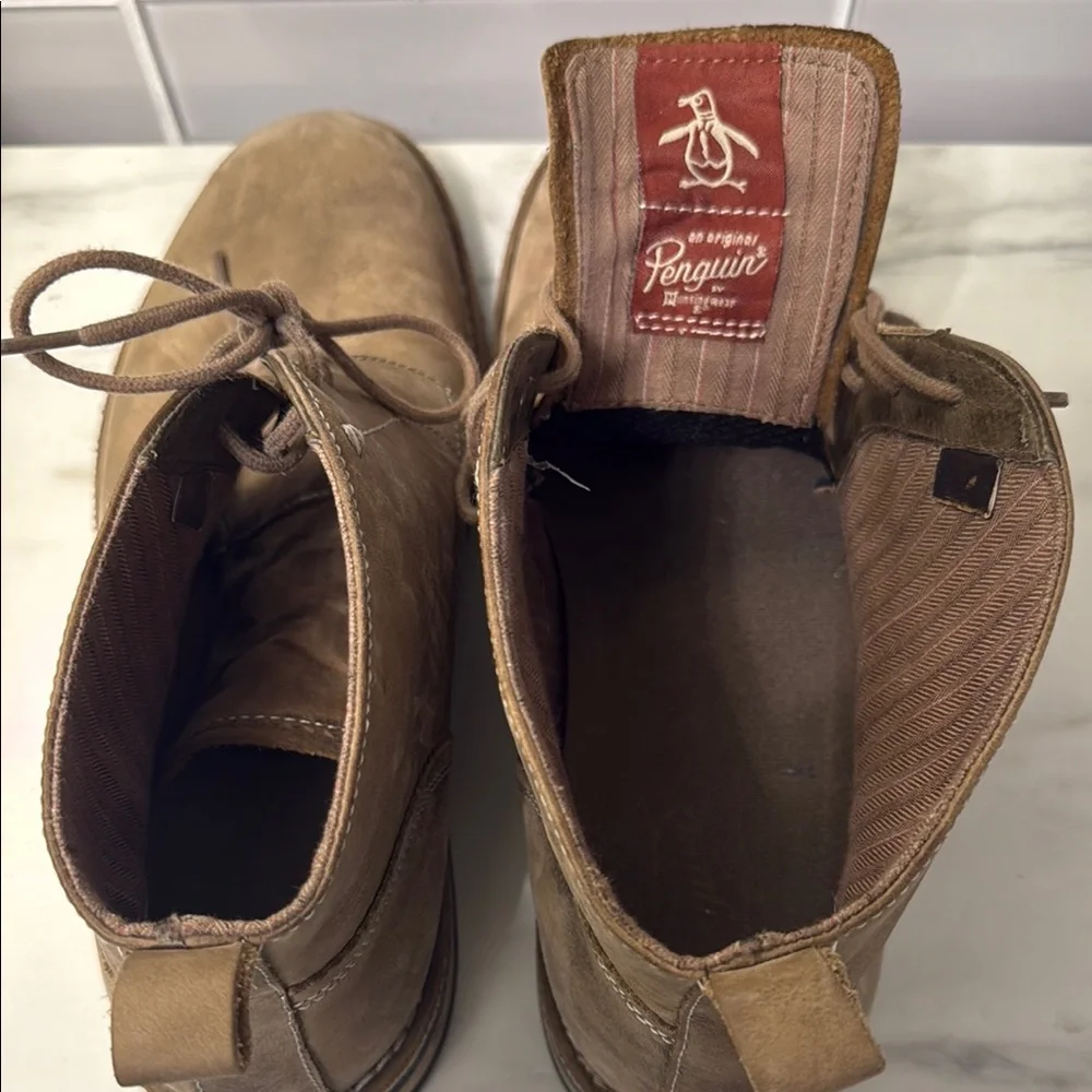 Men’s Penguin Leather Brown Chukka Boots - Picture 2 of 11